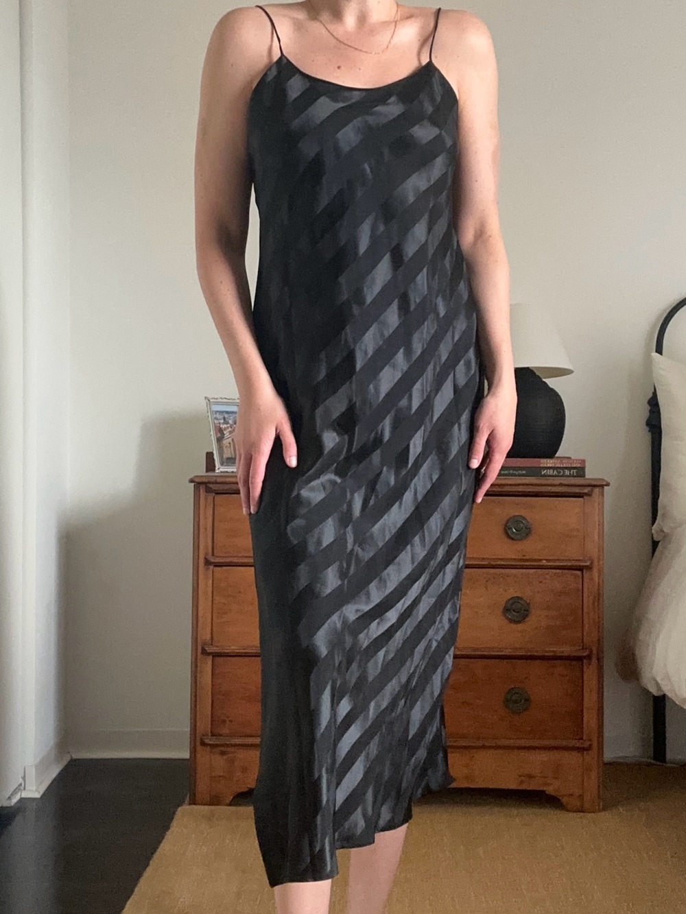Vintage Victoria’s Secret Gold Label Striped Slip Dress